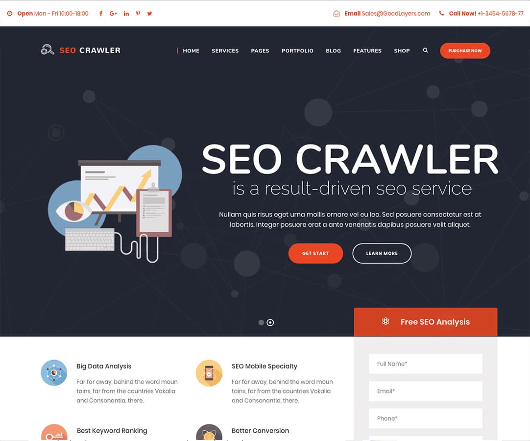 SEO Crawler theme preview