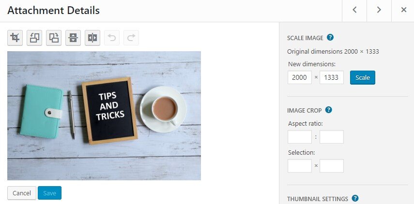 WordPress Image Editing