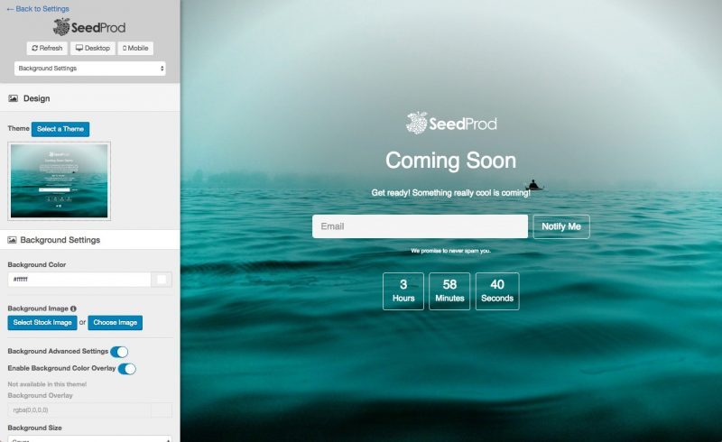 SeedProd Coming Soon Page