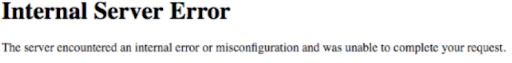 Internal Server Error