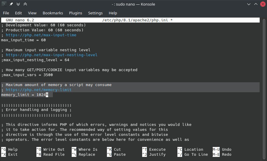 Linux PHP INI memory_limit