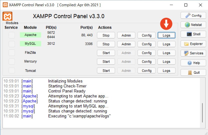 xampp control panel