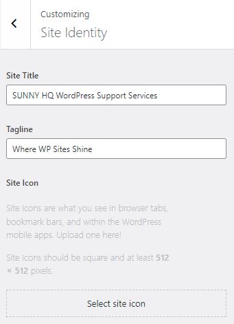 WordPress Site Identity