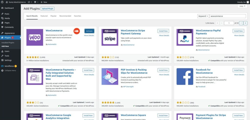 WordPress Activate Plugin