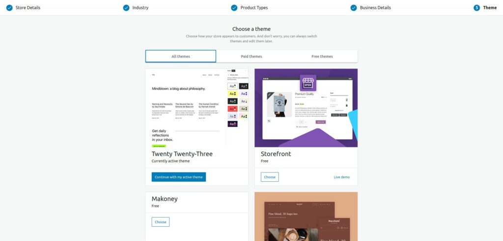 WooCommerce wizard theme