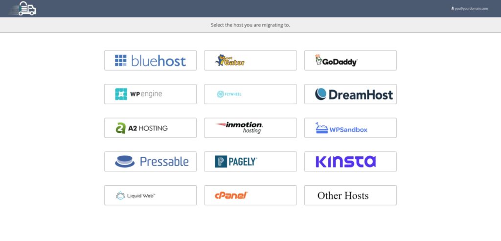 Migrate Guru - Choose Destination Host