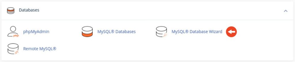 cPanel MySQL Wizard