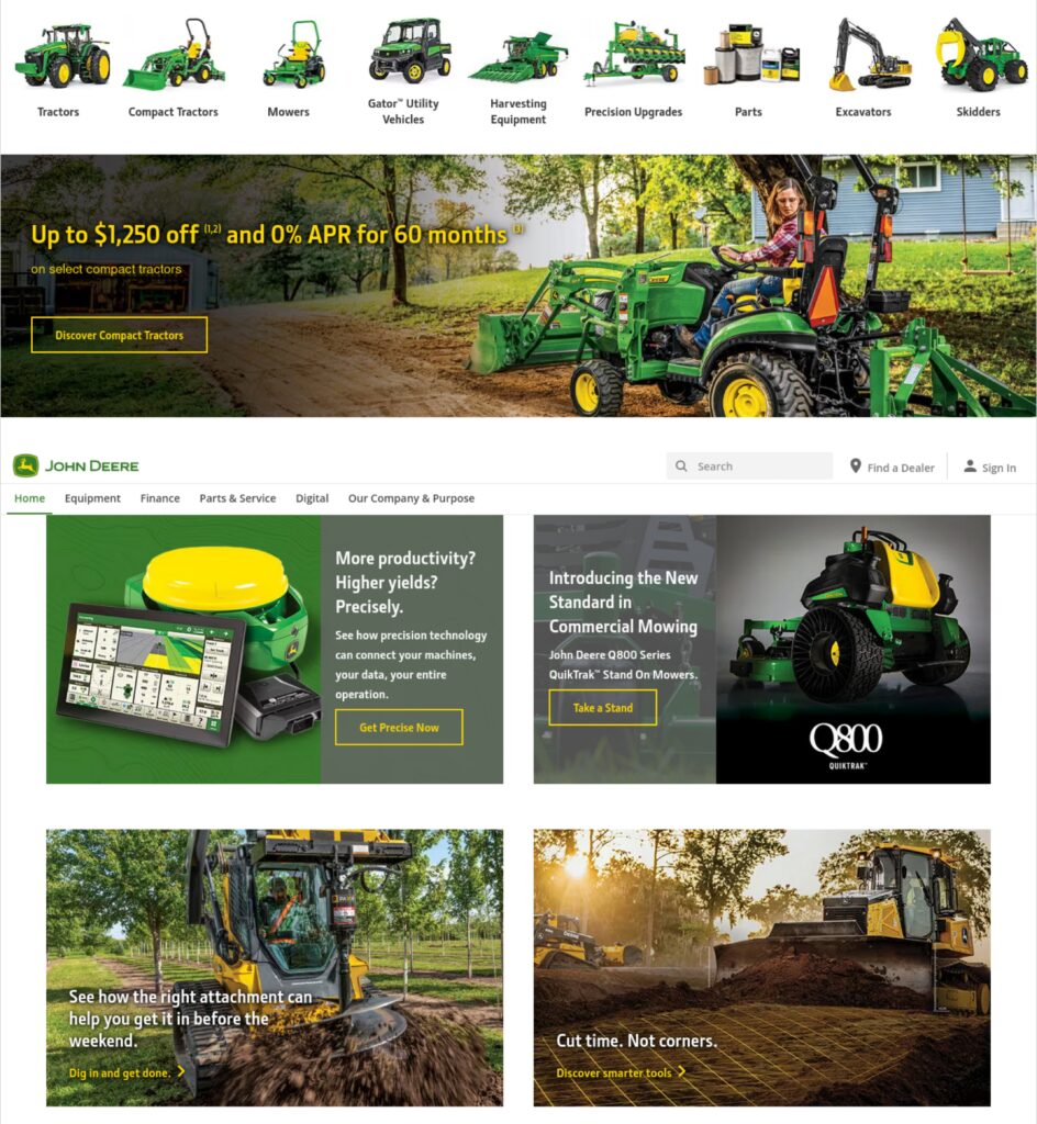 John Deer Website Screenshot