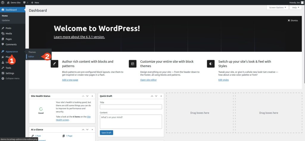 WordPress Dashboard