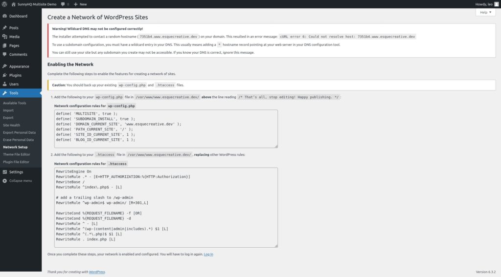 WP Multisite Post Install