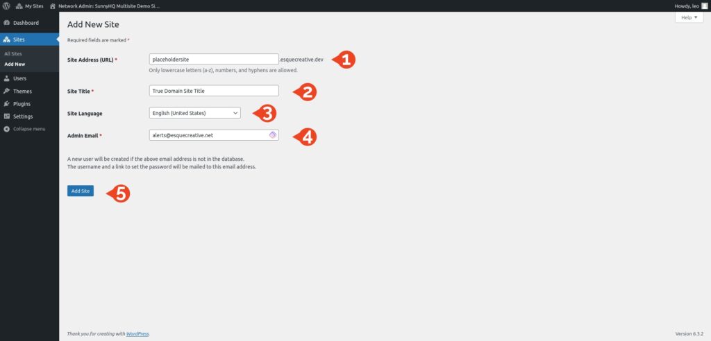 Temporary Subdomain Site