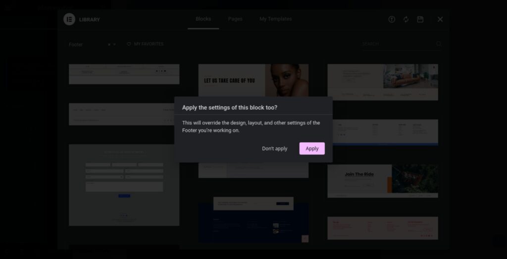 Elementor Override Settings