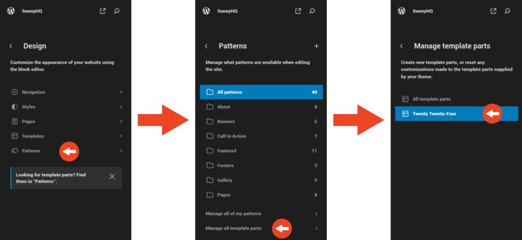 WordPress Template Parts Footer