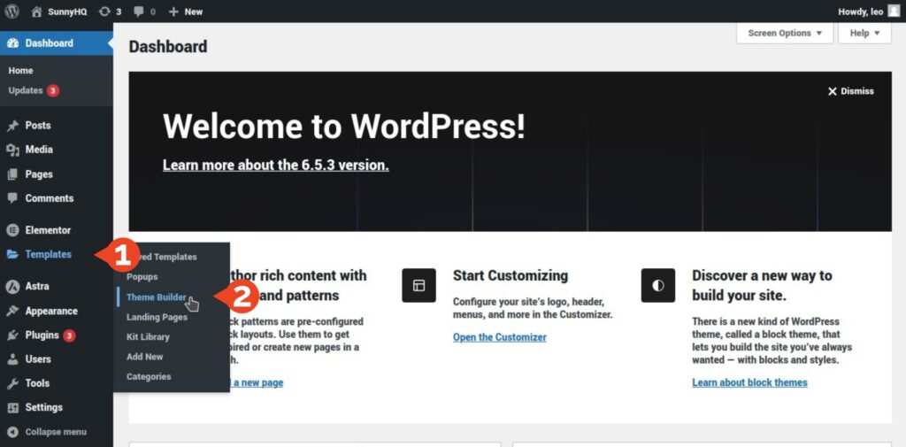 Elementor Theme Builder