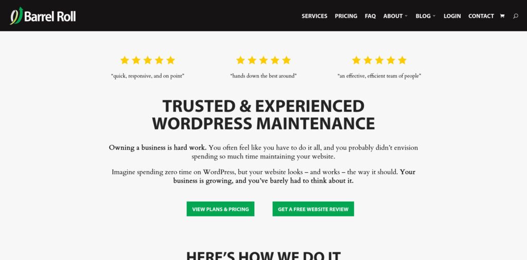Barrel Roll WordPress care