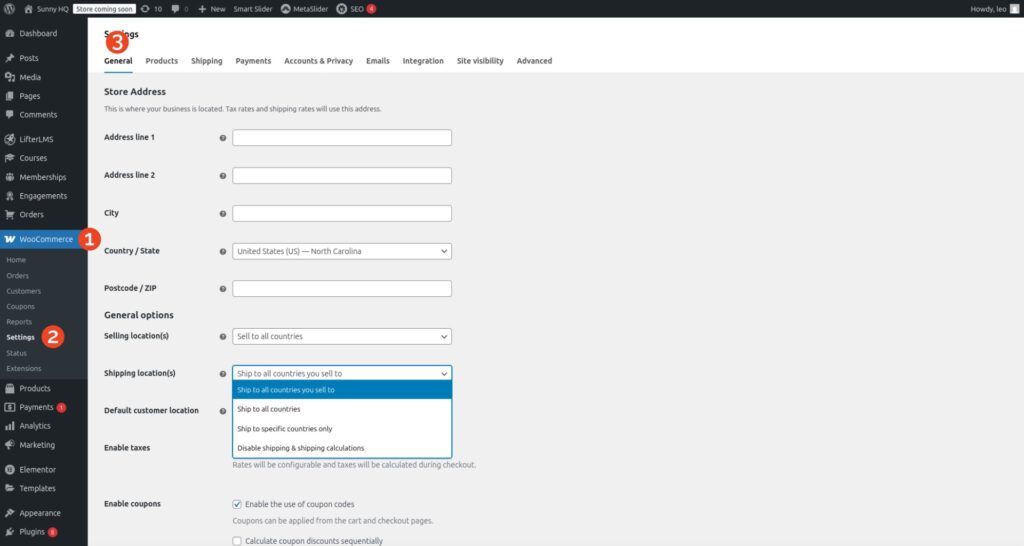 Enable shipping in WooCommerce
