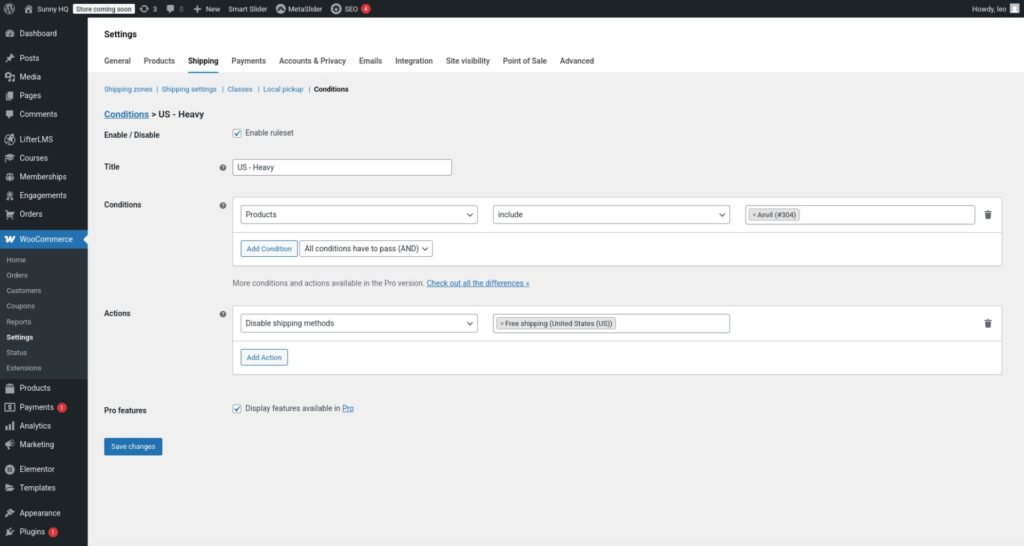 WooCommerce heavy ruleset